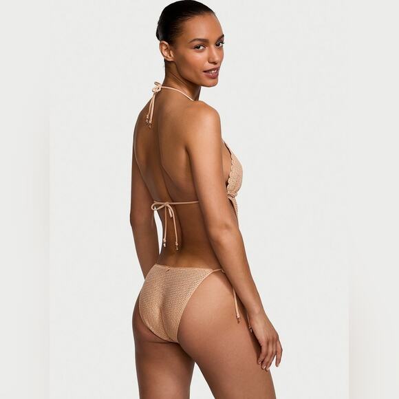 NWT Victoria’s Secret Crochet Monokini One Piece Swimsuit Toasted Sugar‎ XS - Picture 2 of 8